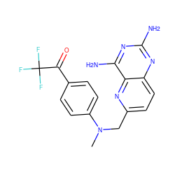 CN(Cc1ccc2nc(N)nc(N)c2n1)c1ccc(C(=O)C(F)(F)F)cc1 ZINC000003814926