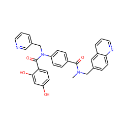 CN(Cc1ccc2ncccc2c1)C(=O)c1ccc(N(Cc2cccnc2)C(=O)c2ccc(O)cc2O)cc1 ZINC000653773148