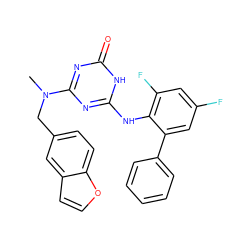 CN(Cc1ccc2occc2c1)c1nc(Nc2c(F)cc(F)cc2-c2ccccc2)[nH]c(=O)n1 ZINC000064527187