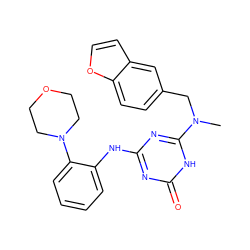 CN(Cc1ccc2occc2c1)c1nc(Nc2ccccc2N2CCOCC2)nc(=O)[nH]1 ZINC000064539166