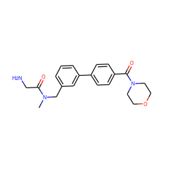 CN(Cc1cccc(-c2ccc(C(=O)N3CCOCC3)cc2)c1)C(=O)CN ZINC000143249605