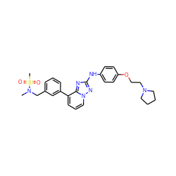 CN(Cc1cccc(-c2cccn3nc(Nc4ccc(OCCN5CCCC5)cc4)nc23)c1)S(C)(=O)=O ZINC000096169699