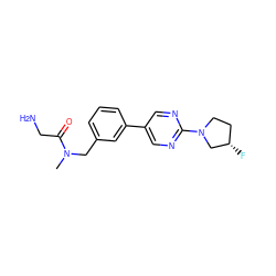 CN(Cc1cccc(-c2cnc(N3CC[C@H](F)C3)nc2)c1)C(=O)CN ZINC000142806652