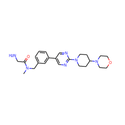 CN(Cc1cccc(-c2cnc(N3CCC(N4CCOCC4)CC3)nc2)c1)C(=O)CN ZINC000142852974