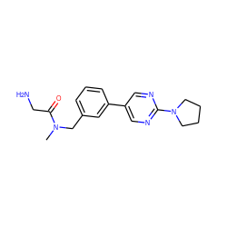 CN(Cc1cccc(-c2cnc(N3CCCC3)nc2)c1)C(=O)CN ZINC000142889563