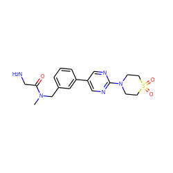 CN(Cc1cccc(-c2cnc(N3CCS(=O)(=O)CC3)nc2)c1)C(=O)CN ZINC000142740047