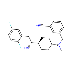 CN(Cc1cccc(C#N)c1)[C@H]1CC[C@H]([C@H](N)Cc2cc(F)ccc2F)CC1 ZINC000261110754