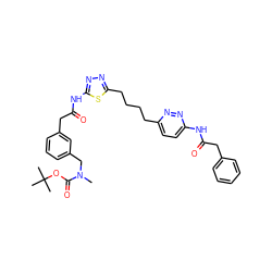 CN(Cc1cccc(CC(=O)Nc2nnc(CCCCc3ccc(NC(=O)Cc4ccccc4)nn3)s2)c1)C(=O)OC(C)(C)C ZINC000169698293