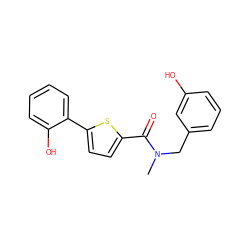 CN(Cc1cccc(O)c1)C(=O)c1ccc(-c2ccccc2O)s1 ZINC000073166045