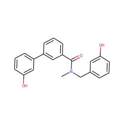 CN(Cc1cccc(O)c1)C(=O)c1cccc(-c2cccc(O)c2)c1 ZINC000073195902