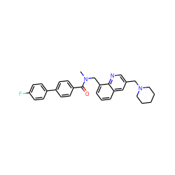 CN(Cc1cccc2cc(CN3CCCCC3)cnc12)C(=O)c1ccc(-c2ccc(F)cc2)cc1 ZINC000036270586