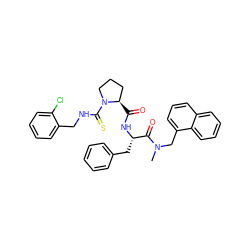 CN(Cc1cccc2ccccc12)C(=O)[C@H](Cc1ccccc1)NC(=O)[C@@H]1CCCN1C(=S)NCc1ccccc1Cl ZINC000026944402