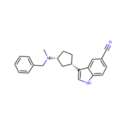 CN(Cc1ccccc1)[C@@H]1CC[C@H](c2c[nH]c3ccc(C#N)cc23)C1 ZINC000038483448