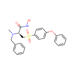 CN(Cc1ccccc1)[C@H](CS(=O)(=O)c1ccc(Oc2ccccc2)cc1)C(=O)NO ZINC000026653989