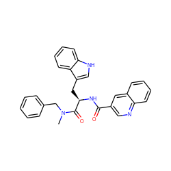 CN(Cc1ccccc1)C(=O)[C@@H](Cc1c[nH]c2ccccc12)NC(=O)c1cnc2ccccc2c1 ZINC000013447097