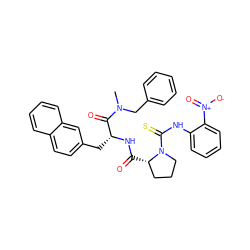 CN(Cc1ccccc1)C(=O)[C@@H](Cc1ccc2ccccc2c1)NC(=O)[C@H]1CCCN1C(=S)Nc1ccccc1[N+](=O)[O-] ZINC000036323793