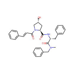 CN(Cc1ccccc1)C(=O)[C@@H](Cc1ccccc1)NC(=O)[C@@H]1C[C@@H](O)CN1C(=O)/C=C/c1ccccc1 ZINC000026183683