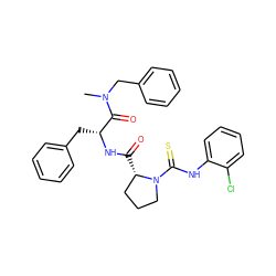 CN(Cc1ccccc1)C(=O)[C@@H](Cc1ccccc1)NC(=O)[C@H]1CCCN1C(=S)Nc1ccccc1Cl ZINC000036323710