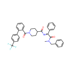 CN(Cc1ccccc1)C(=O)[C@@H](NC(=O)C1CCN(C(=O)c2ccccc2-c2ccc(C(F)(F)F)cc2)CC1)c1ccccc1 ZINC000036184508