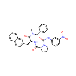 CN(Cc1ccccc1)C(=O)[C@H](Cc1ccc2ccccc2c1)NC(=O)[C@@H]1CCCN1C(=O)Nc1cccc([N+](=O)[O-])c1 ZINC000026942063