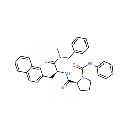 CN(Cc1ccccc1)C(=O)[C@H](Cc1ccc2ccccc2c1)NC(=O)[C@@H]1CCCN1C(=O)Nc1ccccc1 ZINC000026941482