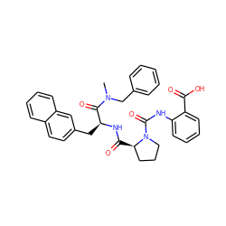 CN(Cc1ccccc1)C(=O)[C@H](Cc1ccc2ccccc2c1)NC(=O)[C@@H]1CCCN1C(=O)Nc1ccccc1C(=O)O ZINC000026940134