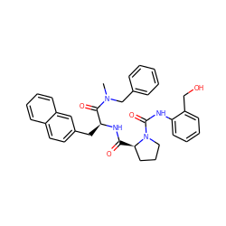 CN(Cc1ccccc1)C(=O)[C@H](Cc1ccc2ccccc2c1)NC(=O)[C@@H]1CCCN1C(=O)Nc1ccccc1CO ZINC000026940040