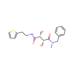 CN(Cc1ccccc1)C(=O)[C@H](O)[C@@H](O)C(=O)NCCc1cccs1 ZINC000034640964