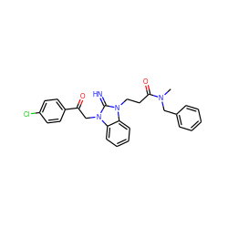 CN(Cc1ccccc1)C(=O)CCn1c(=N)n(CC(=O)c2ccc(Cl)cc2)c2ccccc21 ZINC000029125644