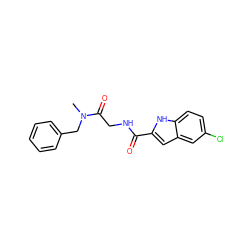 CN(Cc1ccccc1)C(=O)CNC(=O)c1cc2cc(Cl)ccc2[nH]1 ZINC000028129413