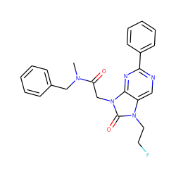 CN(Cc1ccccc1)C(=O)Cn1c(=O)n(CCF)c2cnc(-c3ccccc3)nc21 ZINC000040403649