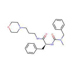 CN(Cc1ccccc1)C(=O)N[C@@H](Cc1ccccc1)C(=O)NCCCN1CCOCC1 ZINC000028331513