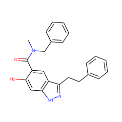 CN(Cc1ccccc1)C(=O)c1cc2c(CCc3ccccc3)n[nH]c2cc1O ZINC000084729525