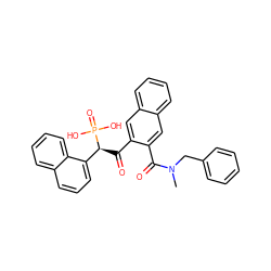 CN(Cc1ccccc1)C(=O)c1cc2ccccc2cc1C(=O)[C@@H](c1cccc2ccccc12)P(=O)(O)O ZINC000013529507