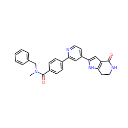 CN(Cc1ccccc1)C(=O)c1ccc(-c2cc(-c3cc4c([nH]3)CCNC4=O)ccn2)cc1 ZINC000028645528