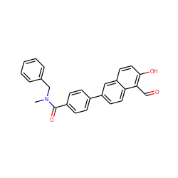 CN(Cc1ccccc1)C(=O)c1ccc(-c2ccc3c(C=O)c(O)ccc3c2)cc1 ZINC000169699710