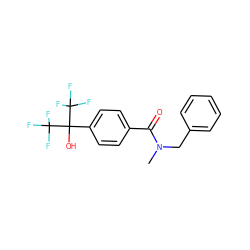 CN(Cc1ccccc1)C(=O)c1ccc(C(O)(C(F)(F)F)C(F)(F)F)cc1 ZINC000013682674