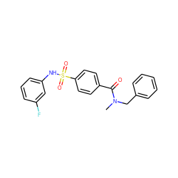 CN(Cc1ccccc1)C(=O)c1ccc(S(=O)(=O)Nc2cccc(F)c2)cc1 ZINC000242909544