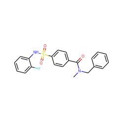 CN(Cc1ccccc1)C(=O)c1ccc(S(=O)(=O)Nc2ccccc2F)cc1 ZINC000017334510