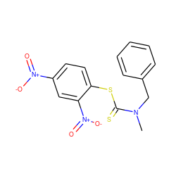 CN(Cc1ccccc1)C(=S)Sc1ccc([N+](=O)[O-])cc1[N+](=O)[O-] ZINC000095579499