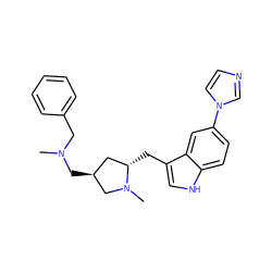 CN(Cc1ccccc1)C[C@H]1C[C@H](Cc2c[nH]c3ccc(-n4ccnc4)cc23)N(C)C1 ZINC000026499560