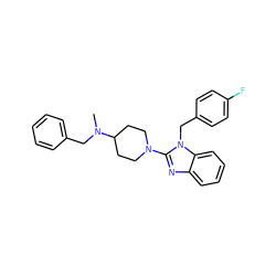 CN(Cc1ccccc1)C1CCN(c2nc3ccccc3n2Cc2ccc(F)cc2)CC1 ZINC000043023903