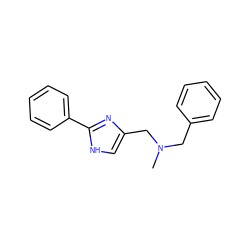 CN(Cc1ccccc1)Cc1c[nH]c(-c2ccccc2)n1 ZINC000012356017