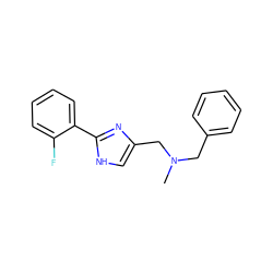 CN(Cc1ccccc1)Cc1c[nH]c(-c2ccccc2F)n1 ZINC000013741816