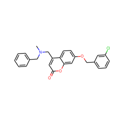 CN(Cc1ccccc1)Cc1cc(=O)oc2cc(OCc3cccc(Cl)c3)ccc12 ZINC000084359965