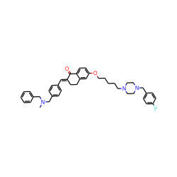 CN(Cc1ccccc1)Cc1ccc(/C=C2\CCc3cc(OCCCCCN4CCN(Cc5ccc(F)cc5)CC4)ccc3C2=O)cc1 ZINC000473248647