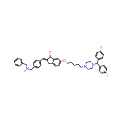 CN(Cc1ccccc1)Cc1ccc(/C=C2\Cc3ccc(OCCCCCN4CCN(C(c5ccc(F)cc5)c5ccc(F)cc5)CC4)cc3C2=O)cc1 ZINC000473248430