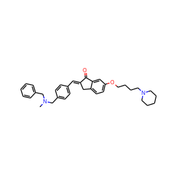 CN(Cc1ccccc1)Cc1ccc(/C=C2\Cc3ccc(OCCCCN4CCCCC4)cc3C2=O)cc1 ZINC000045358949