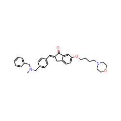 CN(Cc1ccccc1)Cc1ccc(/C=C2\Cc3ccc(OCCCCN4CCOCC4)cc3C2=O)cc1 ZINC000045358947