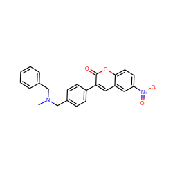 CN(Cc1ccccc1)Cc1ccc(-c2cc3cc([N+](=O)[O-])ccc3oc2=O)cc1 ZINC000028710697